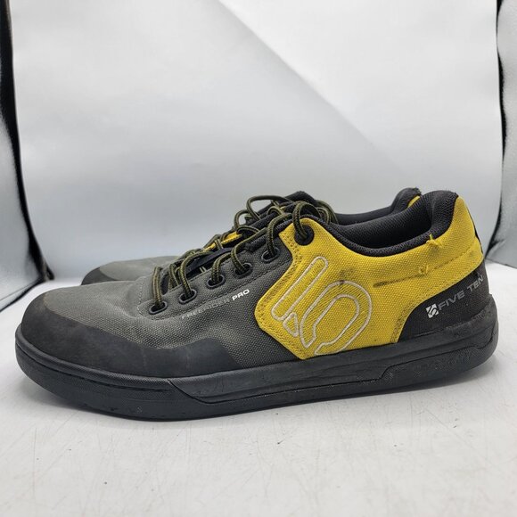 Adidas Five Ten Freerider Pro Mens 10.5 Black Yellow Flat Mountain Bike Shoes - Picture 12 of 13